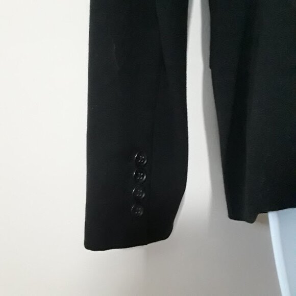 Black Women's Blazer ~A New Day~ Striped Inner Lining Faux Pockets Size 12 - Picture 5 of 6